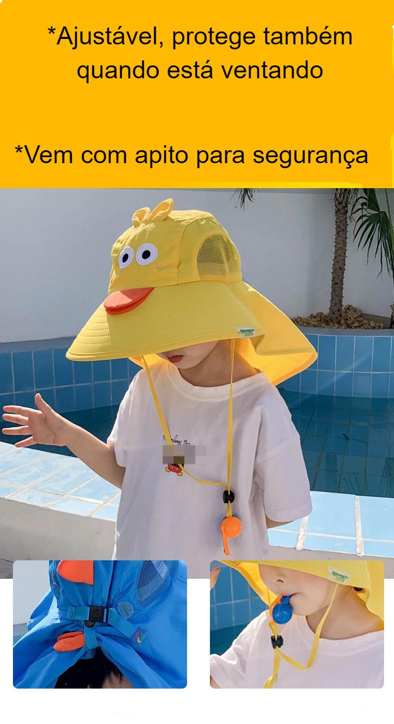 Chapéu infantil que realmente protege! Cobertura anti UV para rosto e pescoço!