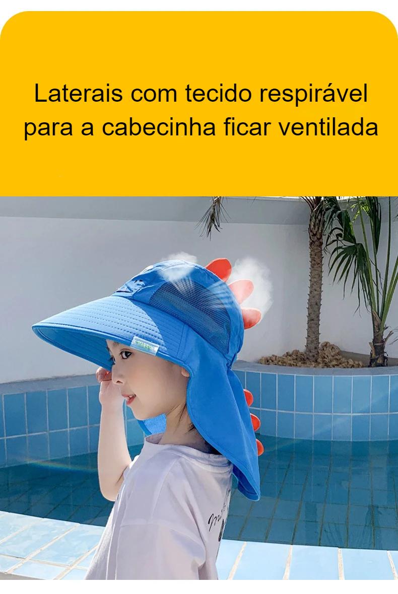 Chapéu infantil que realmente protege! Cobertura anti UV para rosto e pescoço!