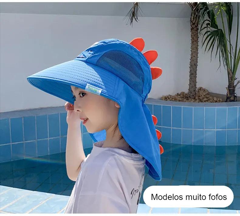 Chapéu infantil que realmente protege! Cobertura anti UV para rosto e pescoço!