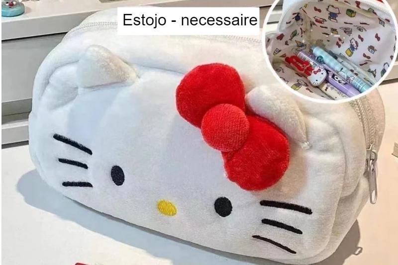 Estojo de pelúcia Hello Kitty e Cinnamoroll